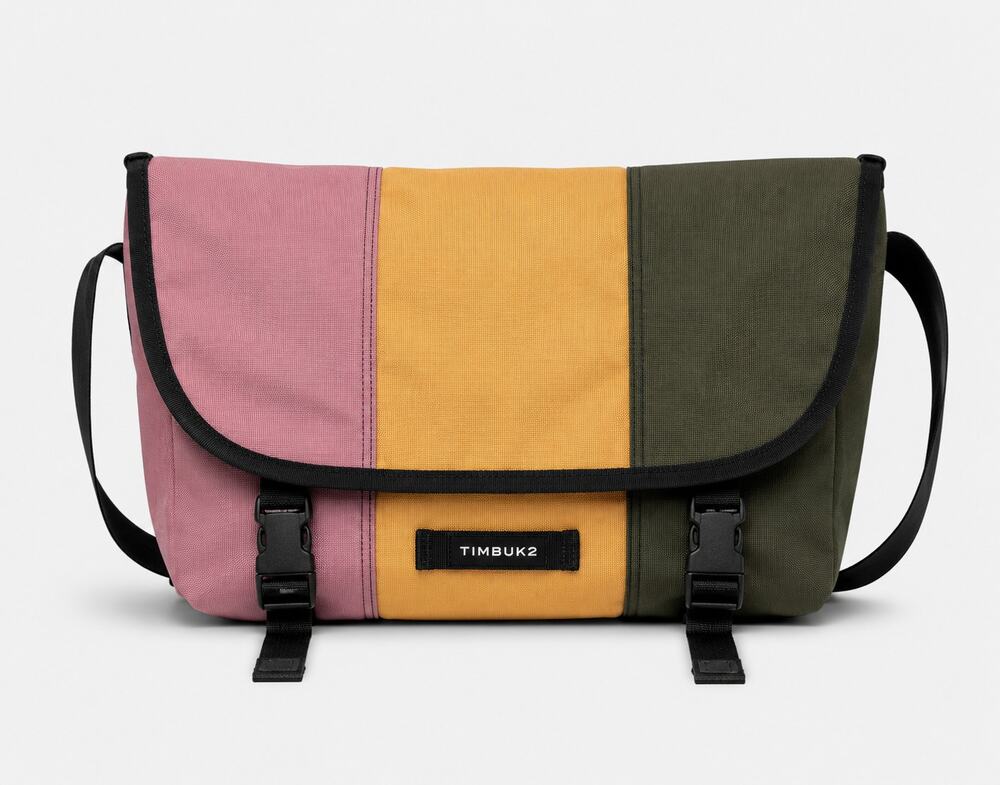 Timbuk2 Classic Messenger Laptop Bag Colorblock Pink Green Cordura NWT Crossbody